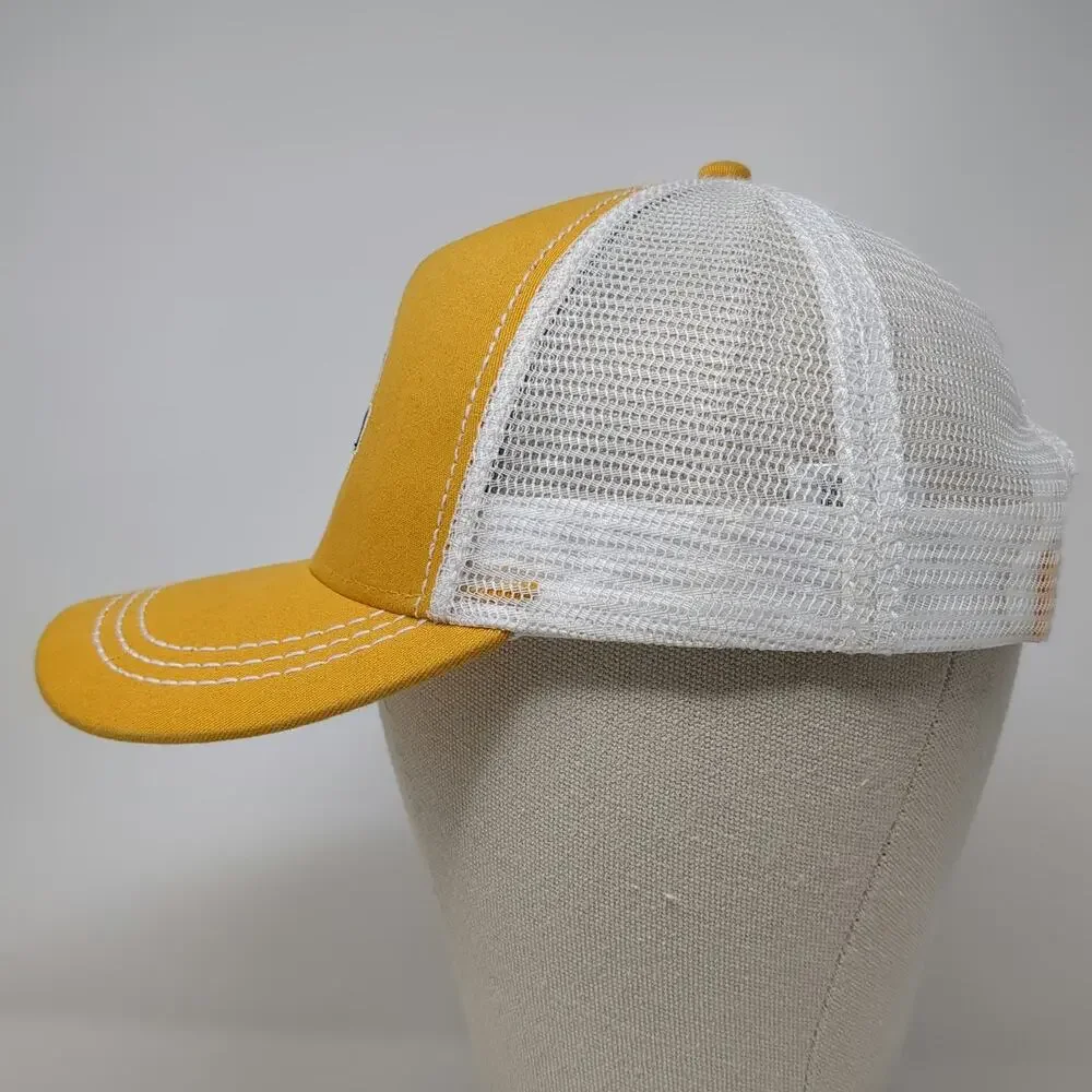 Cruel Denim Trucker Hat Yellow One Size Mesh Back Contrast Stitching Snapback